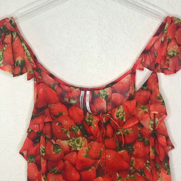 Anthropologie Strawberry Ruffle Tan NWOT 8 - Picture 3 of 7